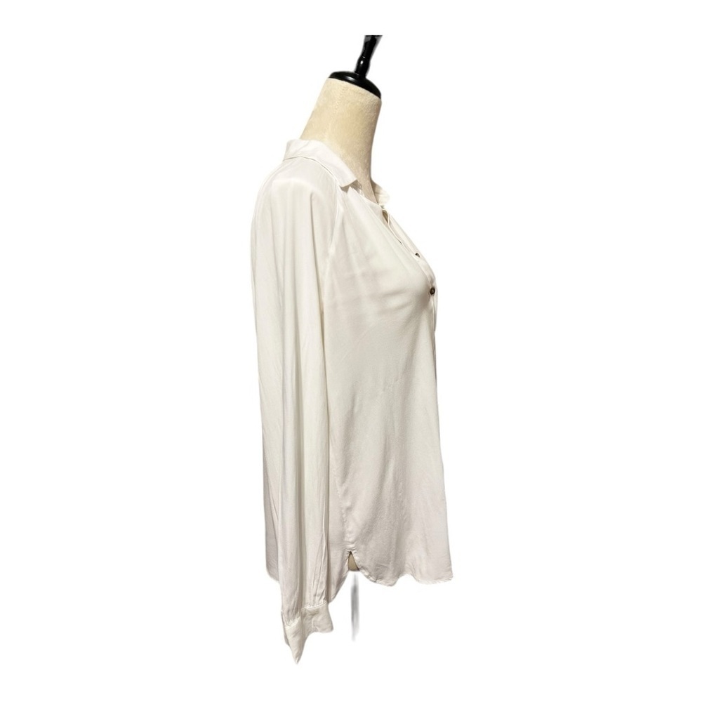 LOFT long sleeve white top button up Medium - Picture 5 of 6